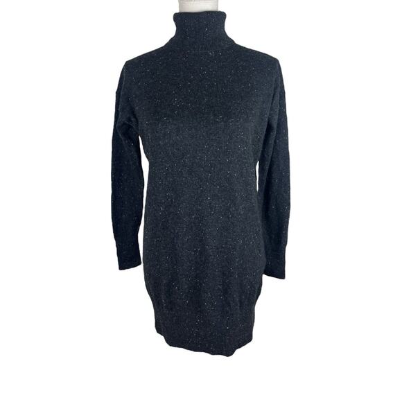 Everlane The Cashmere Turtleneck Sweater Dress Dark Grey Donegal Size XS - Picture 4 of 9